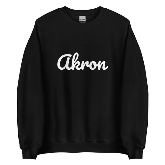 Akron Ohio Solo Script Crewneck Unisex Sweatshirt Akron Ohio Solo Script Crewneck Unisex Sweatshirt