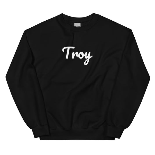 Troy, Michigan Solo Script Crewneck Unisex Sweatshirt Troy, Michigan Solo Script Crewneck Unisex Sweatshirt