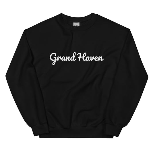 Grand Haven, Michigan Solo Script Unisex Sweatshirt Grand Haven, Michigan Solo Script Unisex Sweatshirt