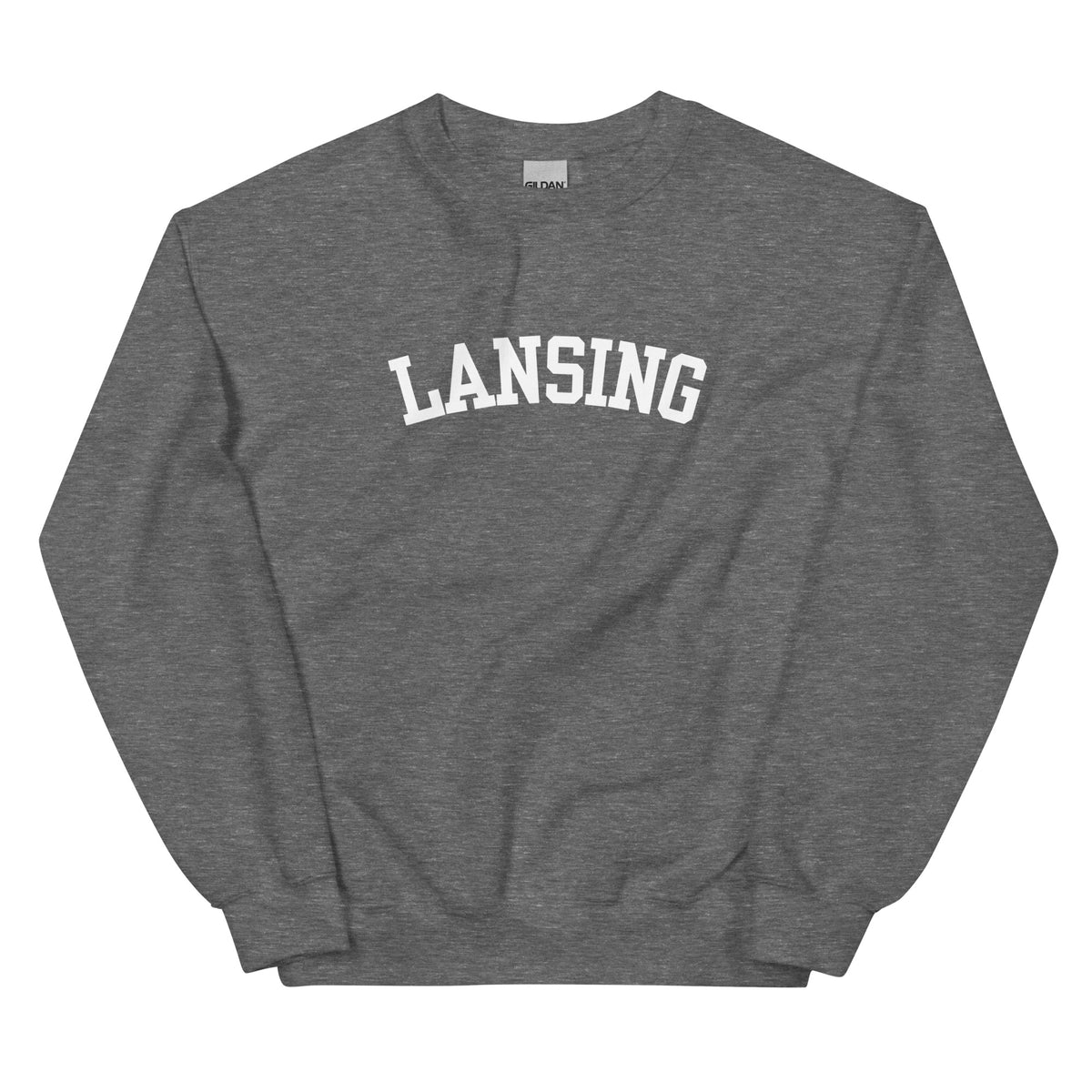 Lansing, Michigan Unisex Crewneck Sweatshirt - Block Solo Lansing, Michigan Unisex Crewneck Sweatshirt - Block Solo