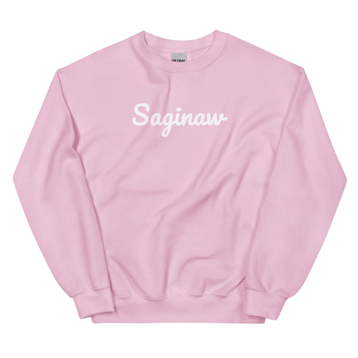 Saginaw Michigan Solo Script Crewneck Unisex Sweatshirt Saginaw Michigan Solo Script Crewneck Unisex Sweatshirt