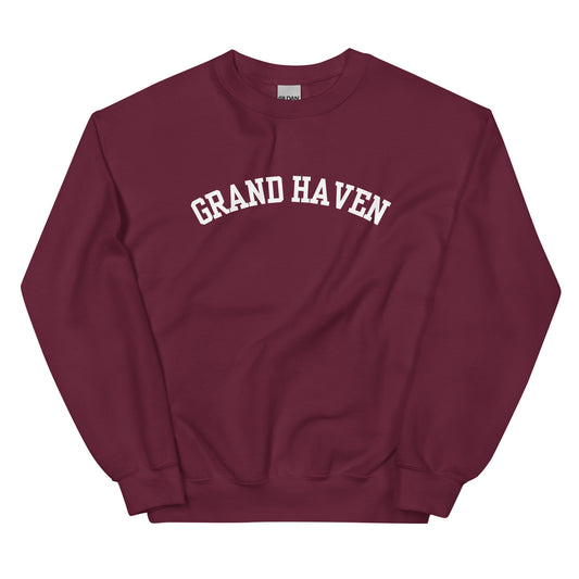 Grand Haven, Michigan - Block Solo Crewneck Unisex Sweatshirt Grand Haven, Michigan - Block Solo Crewneck Unisex Sweatshirt