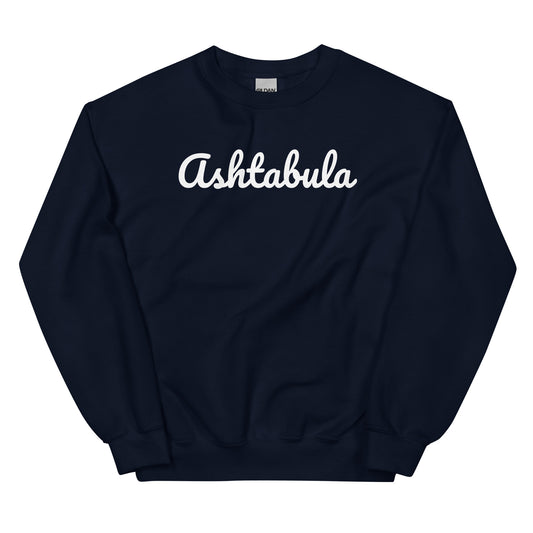 Ashtabula Ohio Solo Script Crewneck Unisex Sweatshirt Ashtabula Ohio Solo Script Crewneck Unisex Sweatshirt