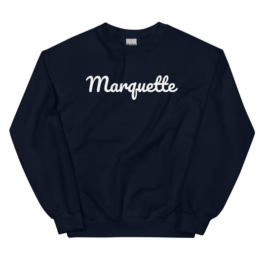 Marquette Michigan Solo Script Crewneck Unisex Sweatshirt Marquette Michigan Solo Script Crewneck Unisex Sweatshirt