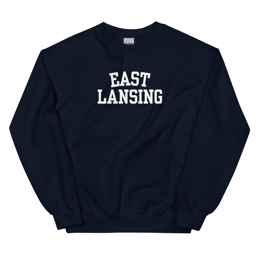 East Lansing Michigan Block Solo Crewneck Unisex Sweatshirt East Lansing Michigan Block Solo Crewneck Unisex Sweatshirt