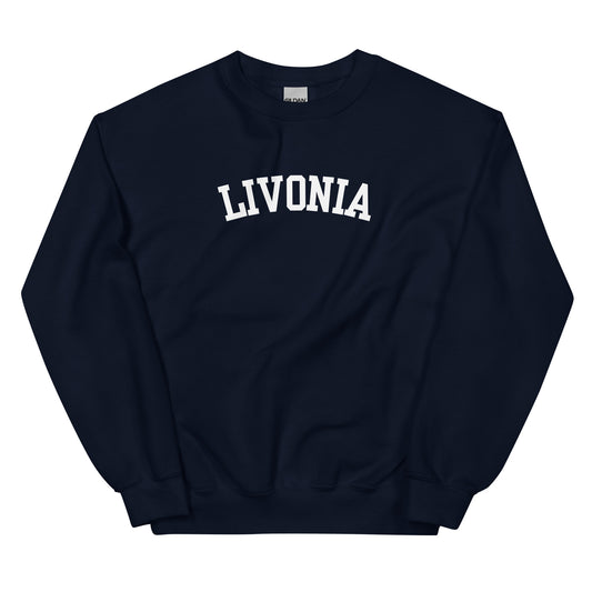 Livonia Michigan Block Solo Crewneck Unisex Sweatshirt Livonia Michigan Block Solo Crewneck Unisex Sweatshirt