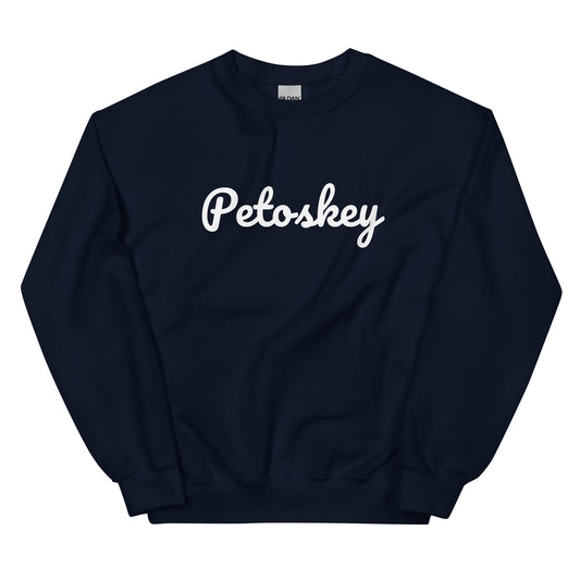 Petoskey, Michigan Solo Script Unisex Sweatshirt Petoskey, Michigan Solo Script Unisex Sweatshirt