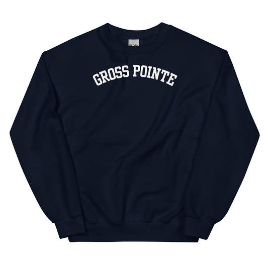Gross Pointe, Michigan - Block Solo Crewneck Unisex Sweatshirt Gross Pointe, Michigan - Block Solo Crewneck Unisex Sweatshirt