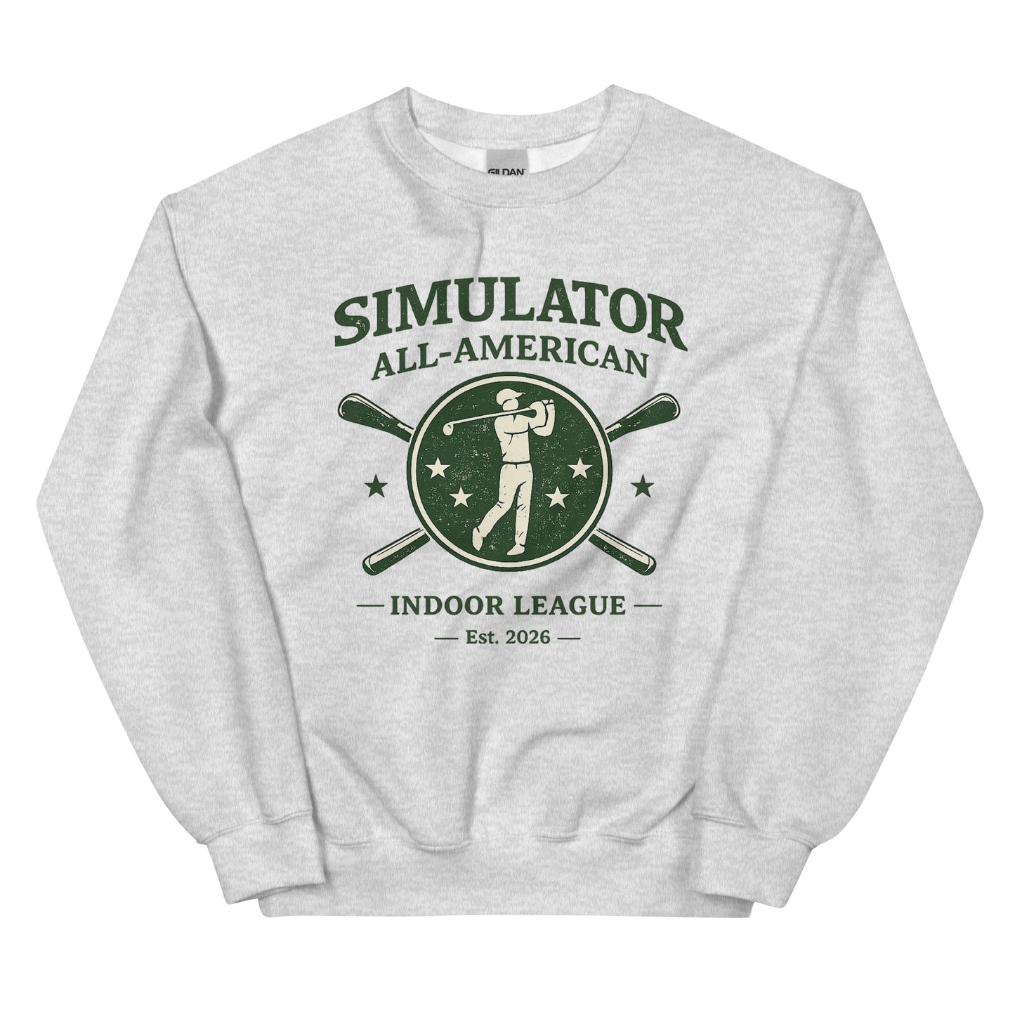 Golf Simulator All American Crewneckt Unisex Sweatshirt