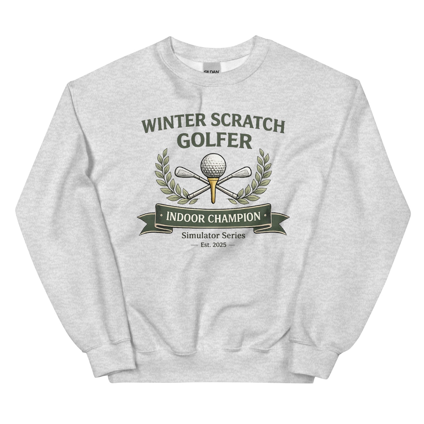 Winter Scratch Golfer - Simulator - Crewneck Unisex Sweatshirt