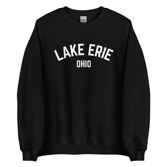 Lake Erie Ohio Curved Unisex Crewneck Sweatshirt