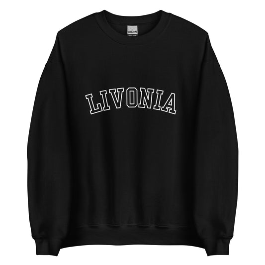 Livonia Michigan Outline Crewneck Unisex Sweatshirt