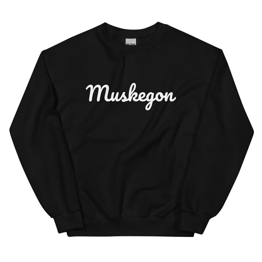 Muskegon, Michigan Solo Script Unisex Sweatshirt