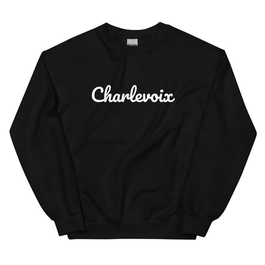 Charlevoix, Michigan Solo Script Unisex Sweatshirt