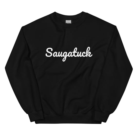Saugatuck, Michigan Solo Script Unisex Sweatshirt