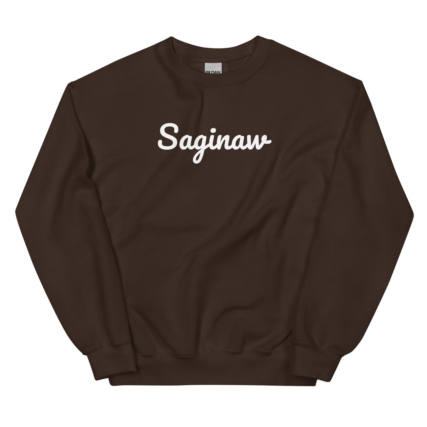 Saginaw Michigan Solo Script Crewneck Unisex Sweatshirt