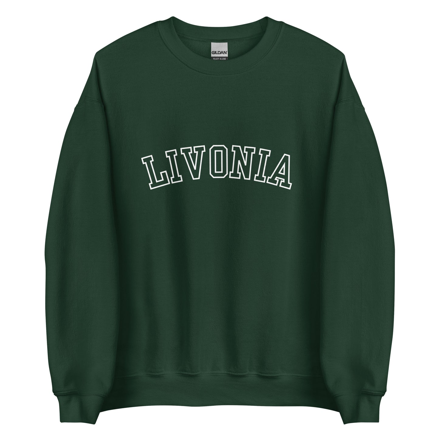 Livonia Michigan Outline Crewneck Unisex Sweatshirt