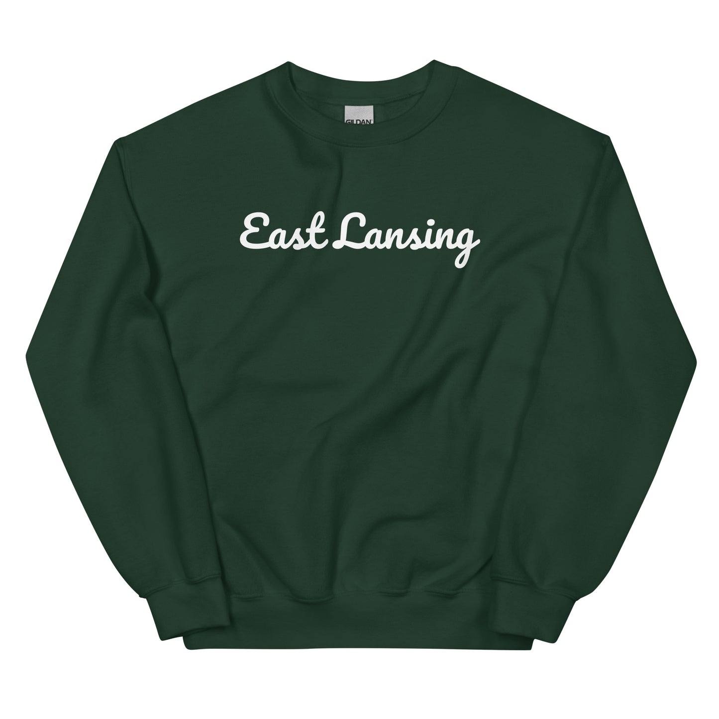 East Lansing Michigan Solo Script Crewneck Unisex Sweatshirt