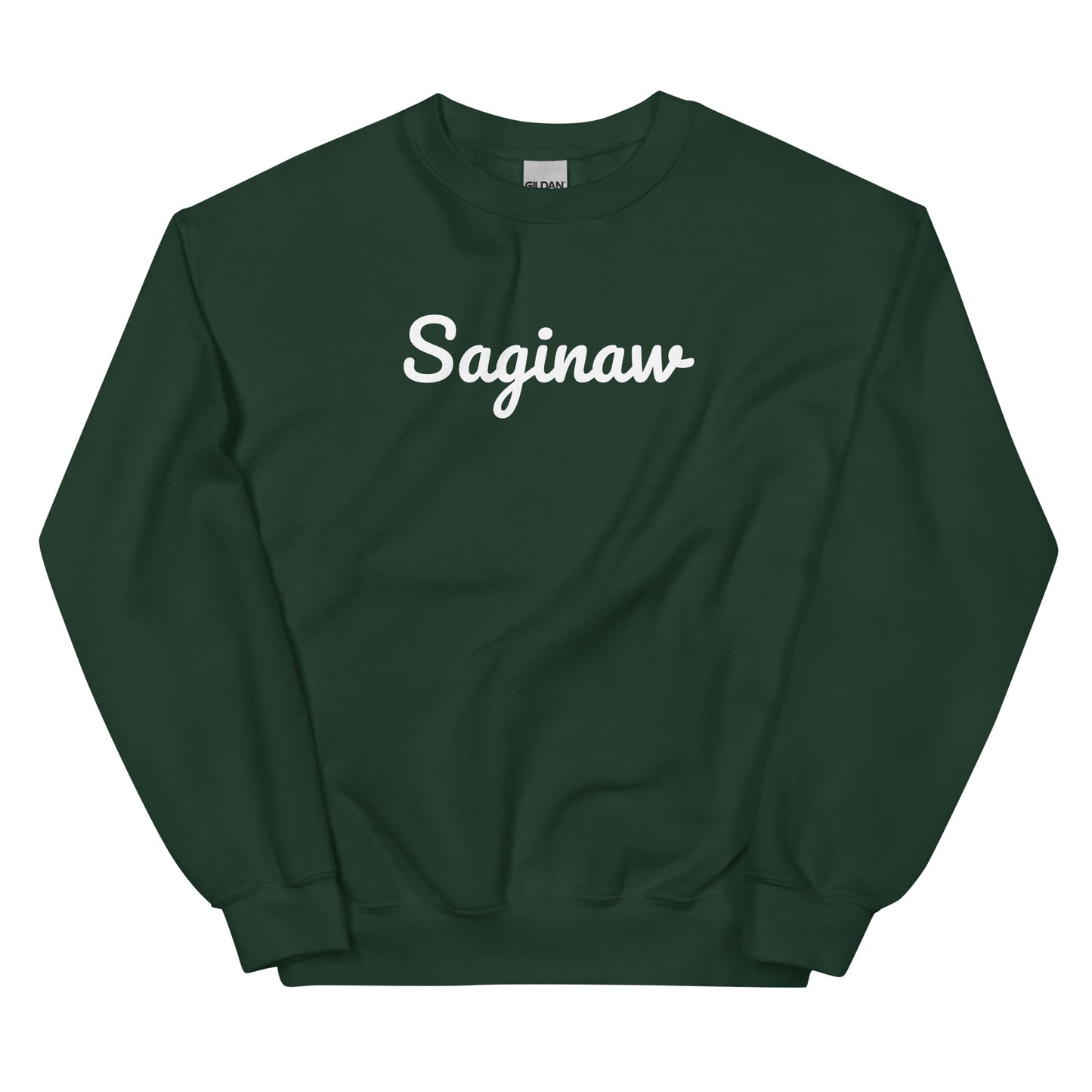 Saginaw Michigan Solo Script Crewneck Unisex Sweatshirt
