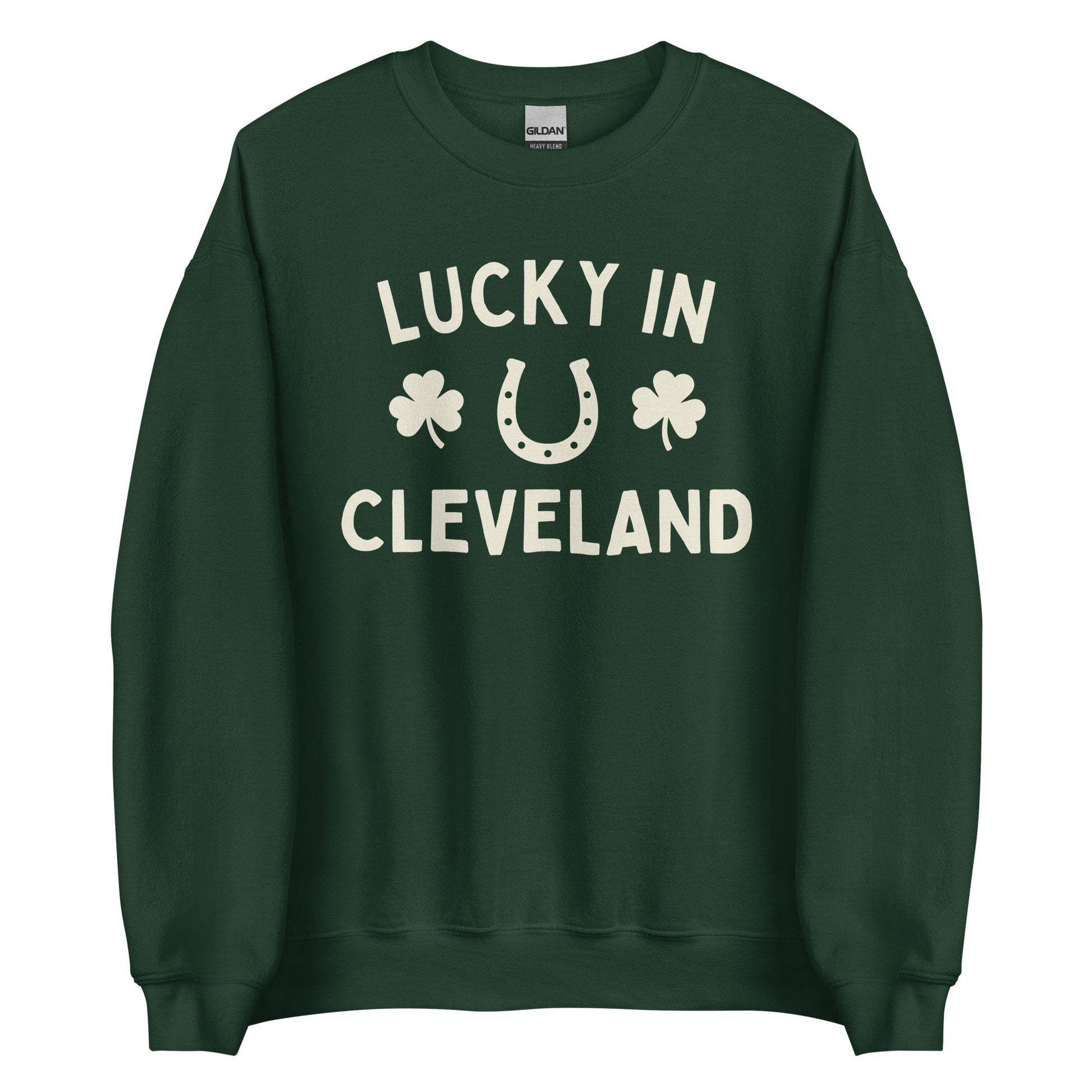Lucky in Cleveland, Ohio - Saint Patrick's Day Crewneck Unisex Sweatshirt