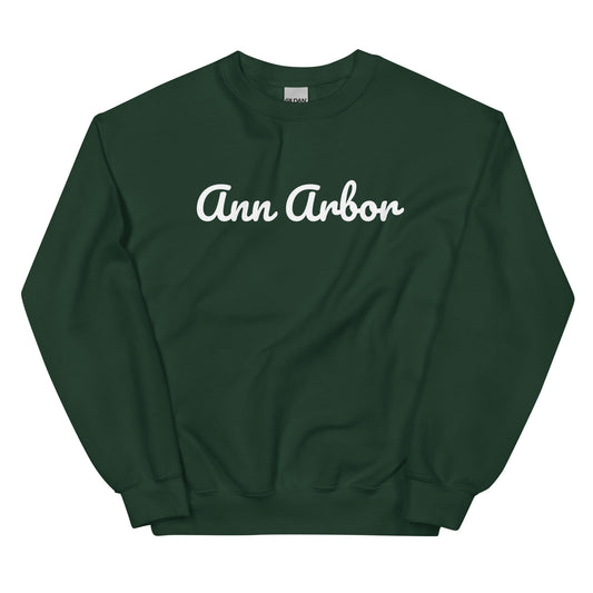 Ann Arbor Michigan Solo Script Unisex Sweatshirt