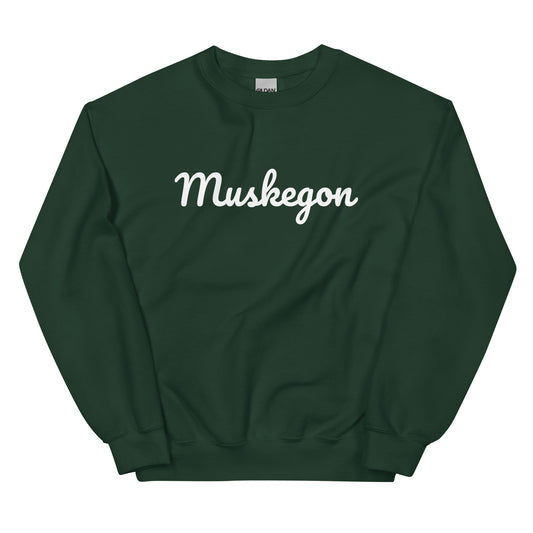 Muskegon, Michigan Solo Script Unisex Sweatshirt