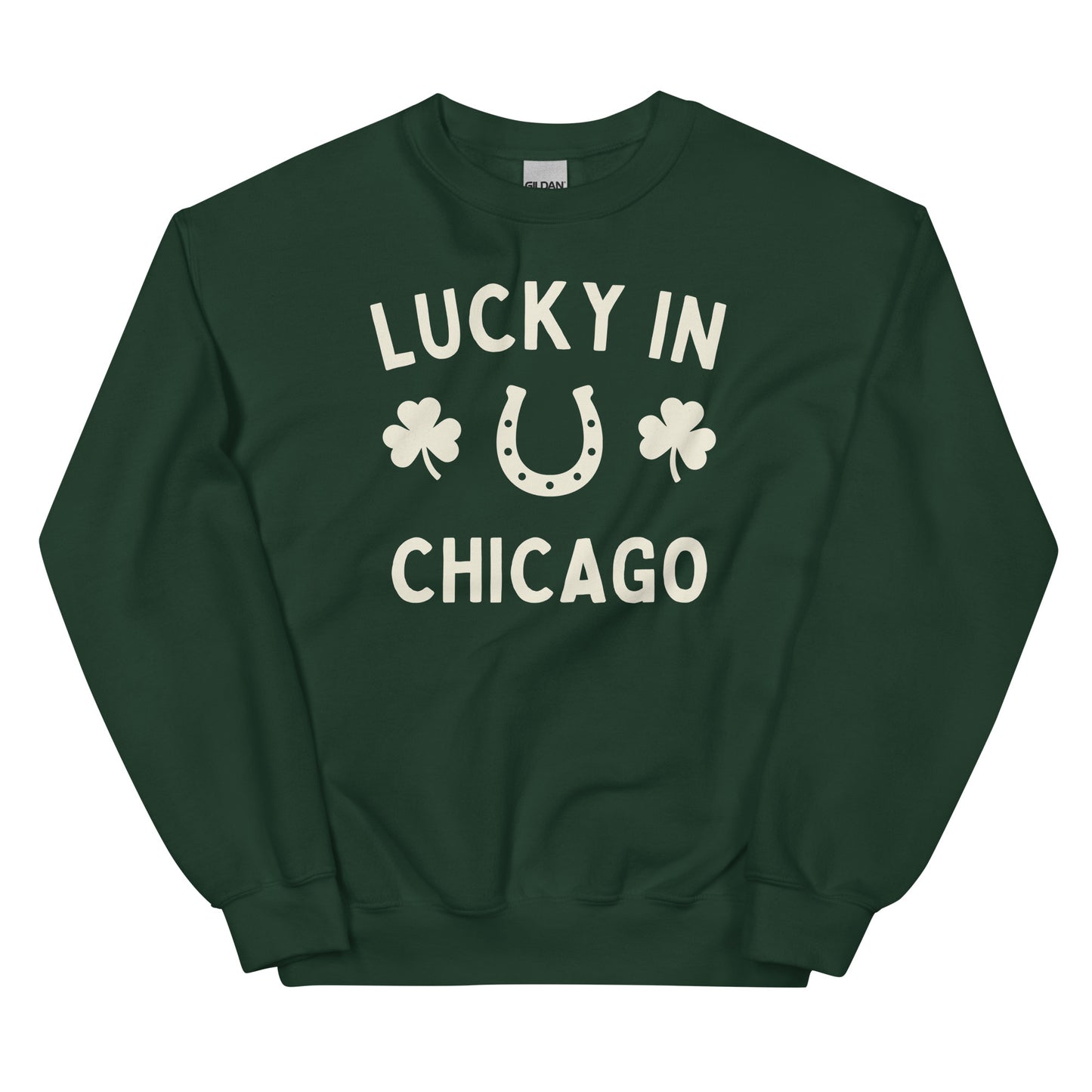 Lucky in Chicago - St. Patrick's Day - Crewneck Unisex Sweatshirt