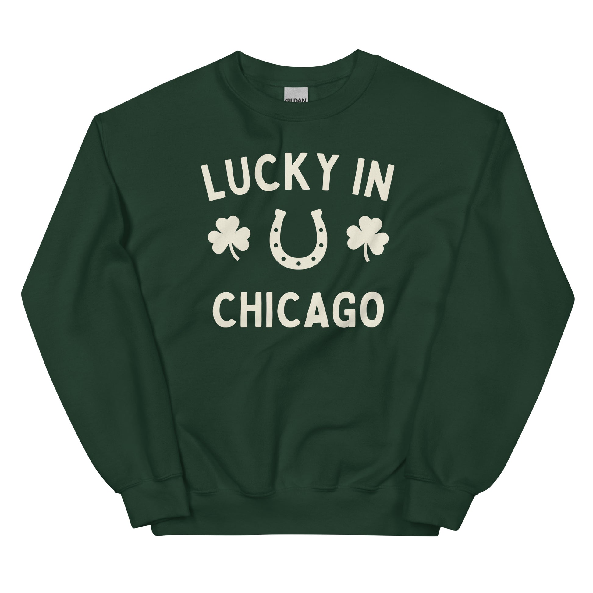 Lucky in Chicago - St. Patrick's Day - Crewneck Unisex Sweatshirt