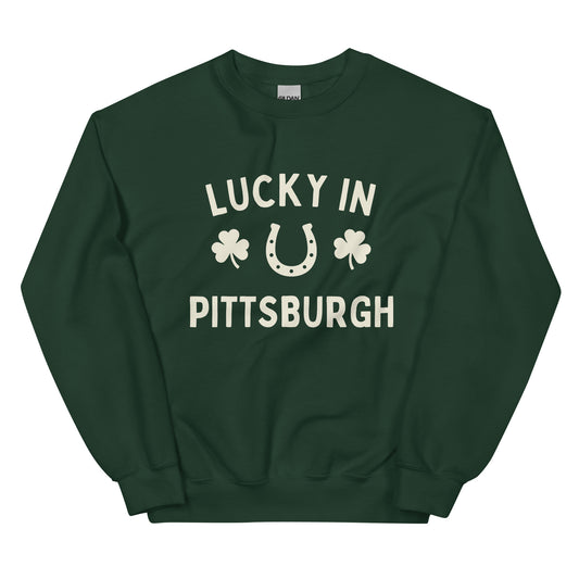 Lucky in Pittsburgh - St. Patrick's Day Crewneck Unisex Sweatshirt