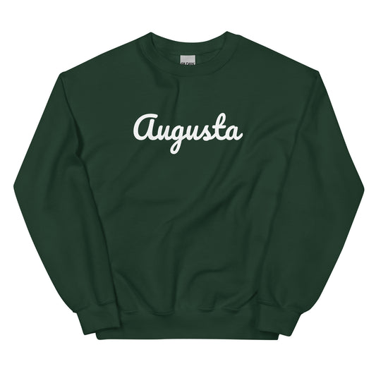 Augusta, Georgia Solo Script - White Logo - Unisex Sweatshirt