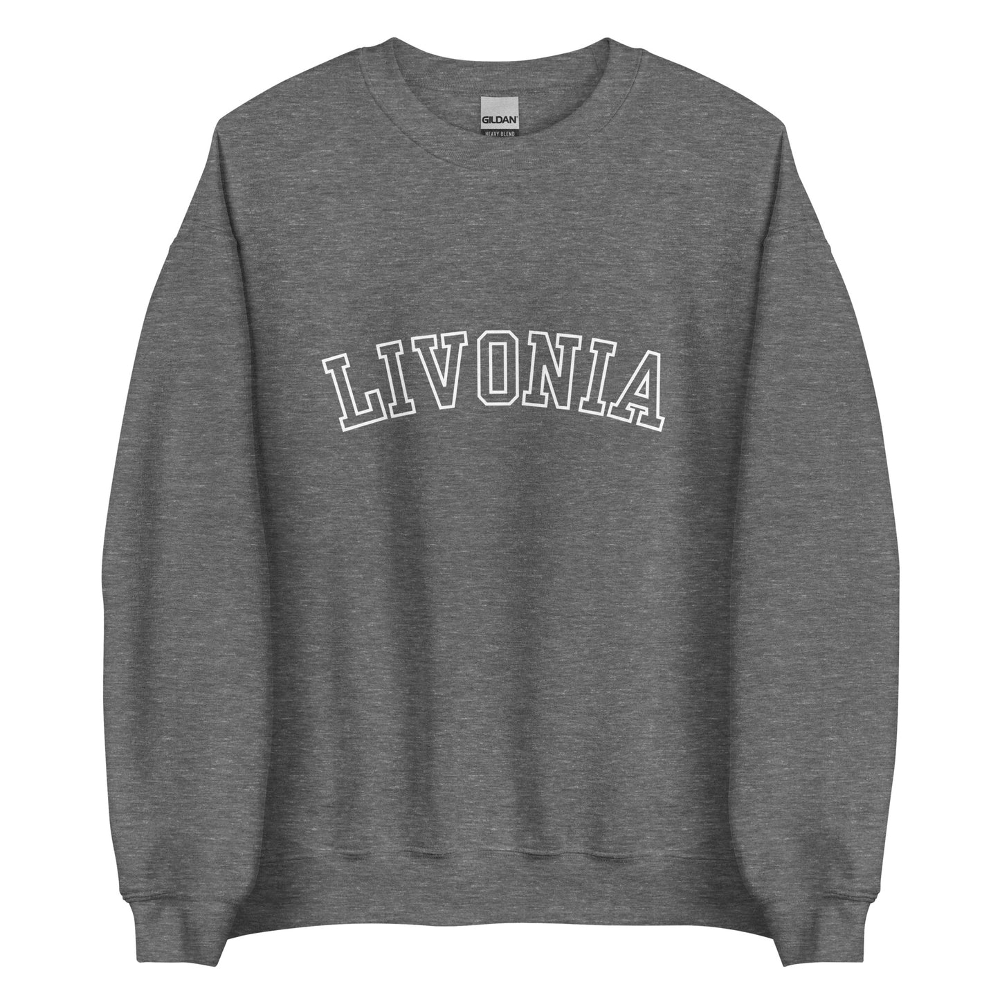 Livonia Michigan Outline Crewneck Unisex Sweatshirt