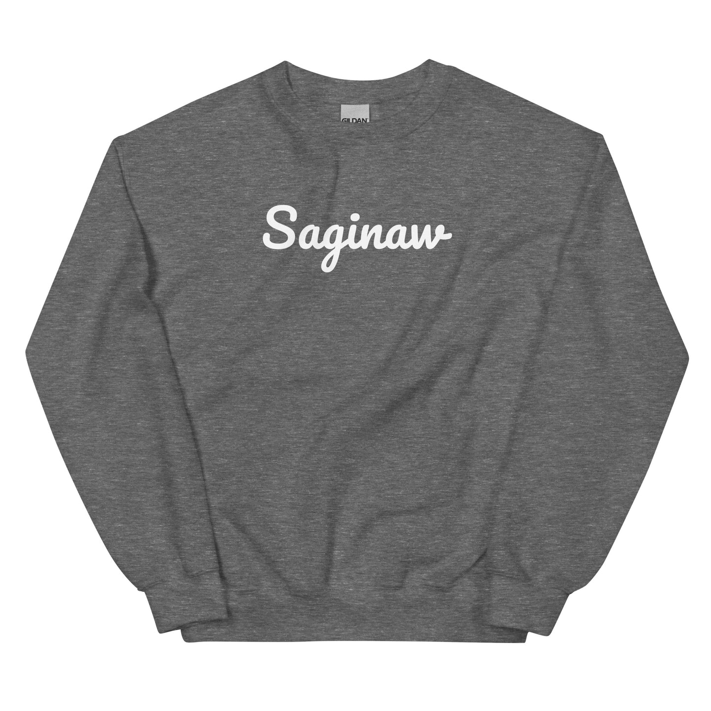 Saginaw Michigan Solo Script Crewneck Unisex Sweatshirt