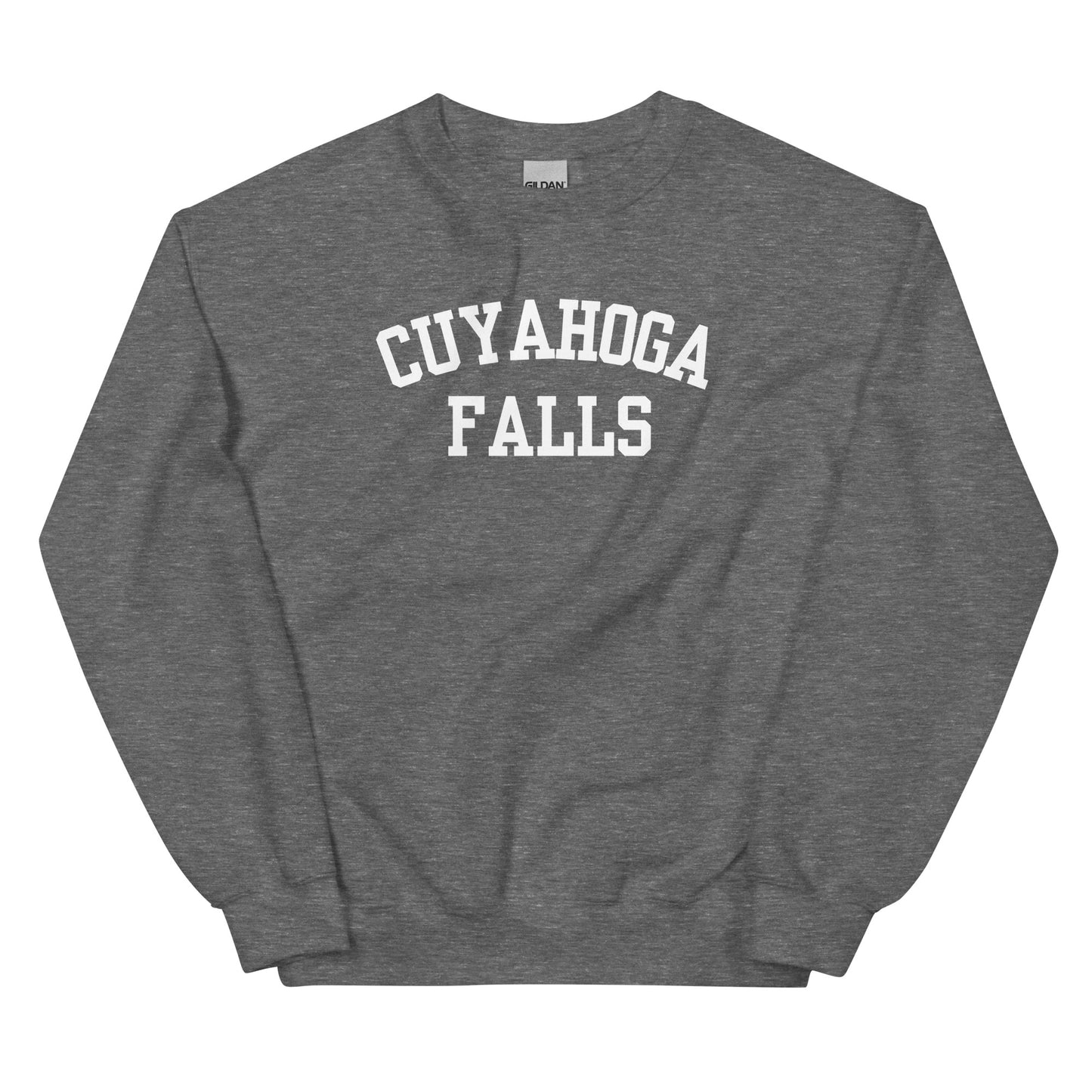 Cuyhoga Falls Ohio Block Solo Crewneck Unisex Sweatshirt