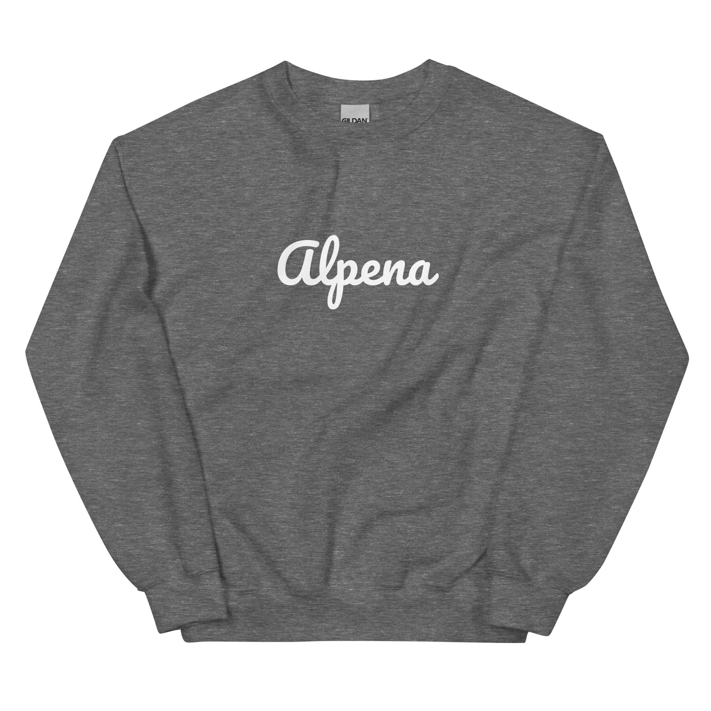 Alpena, Michigan  Solo Script Crewneck Unisex Sweatshirt
