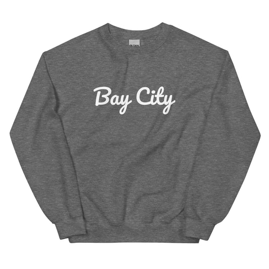 Bay City, Michigan Solo Script Crewneck Unisex Sweatshirt