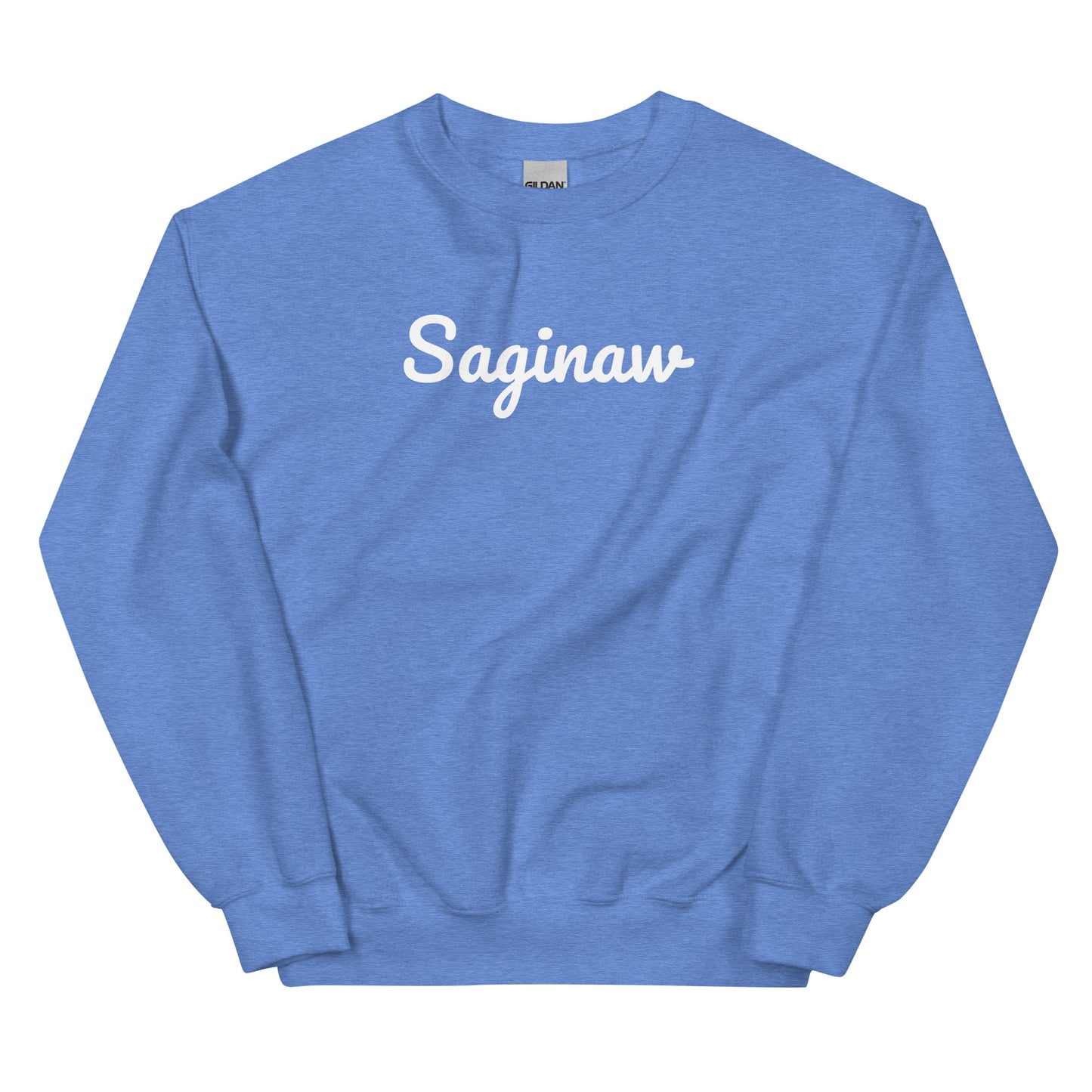 Saginaw Michigan Solo Script Crewneck Unisex Sweatshirt