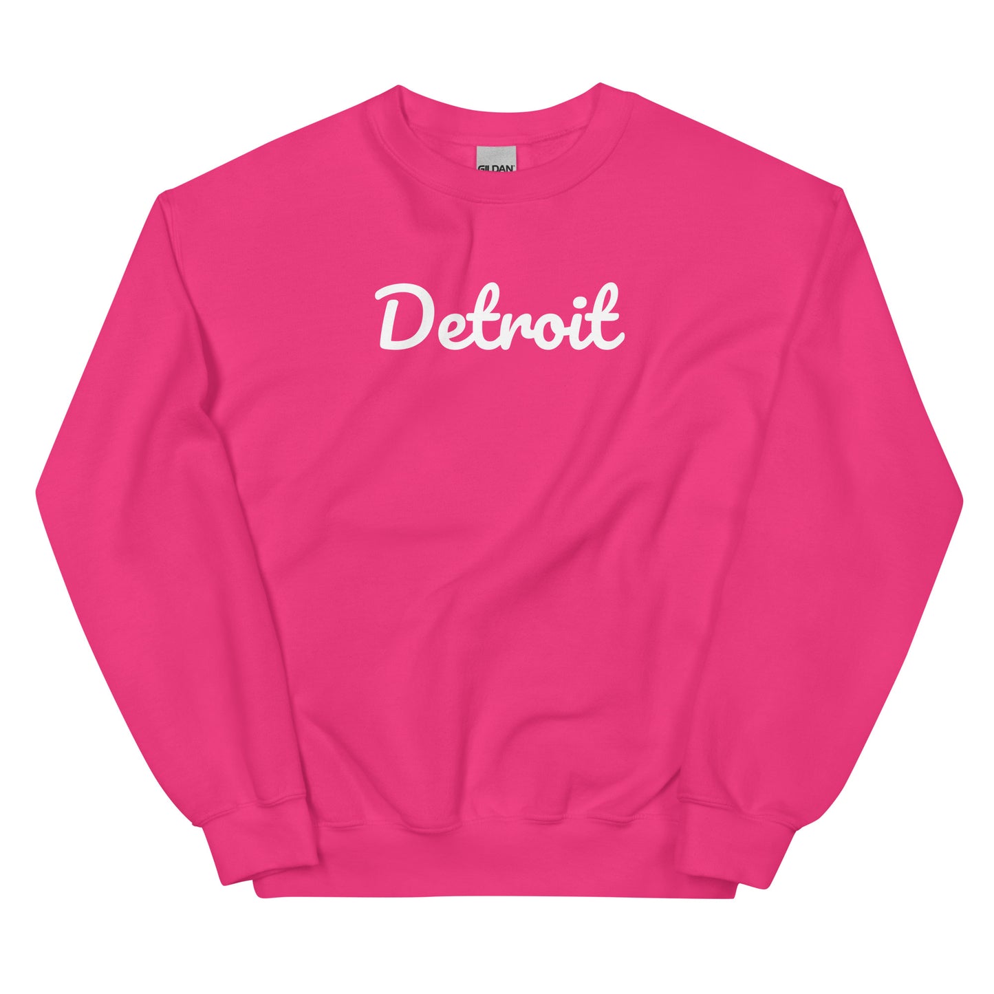 Detroit Michigan Solo Script Crewneck Unisex Sweatshirt