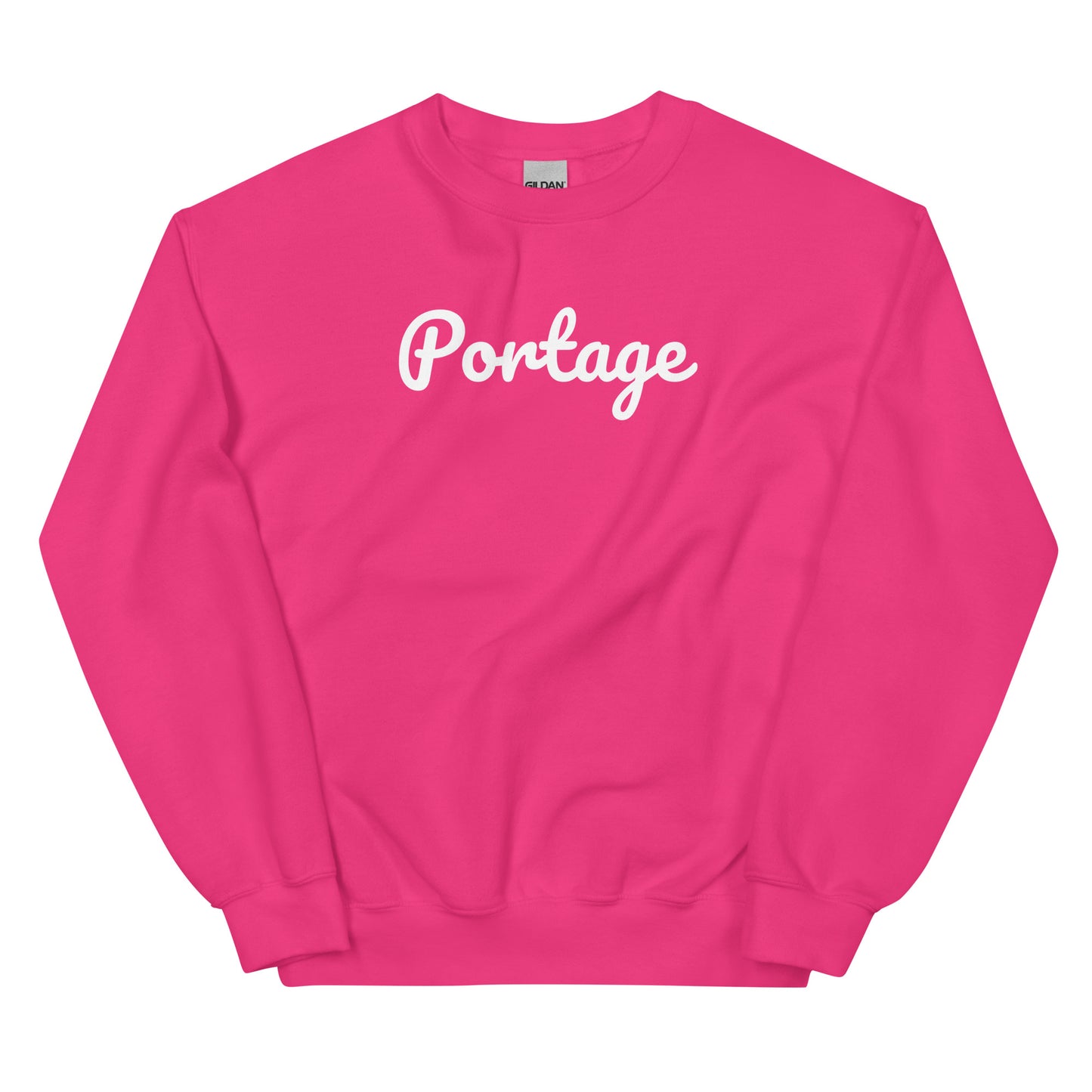 Portage Michigan Solo Script Crewneck Unisex Sweatshirt