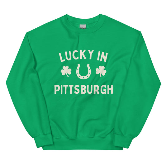 Lucky in Pittsburgh - St. Patrick's Day Crewneck Unisex Sweatshirt