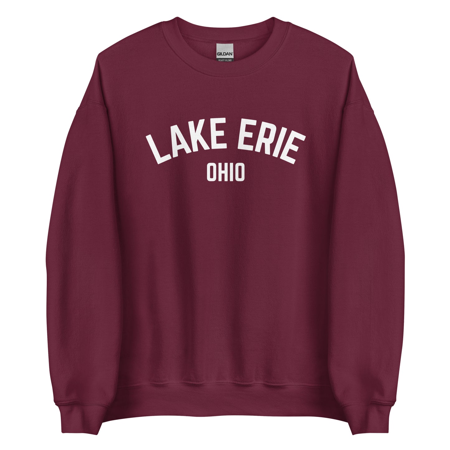 Lake Erie Ohio Curved Unisex Crewneck Sweatshirt