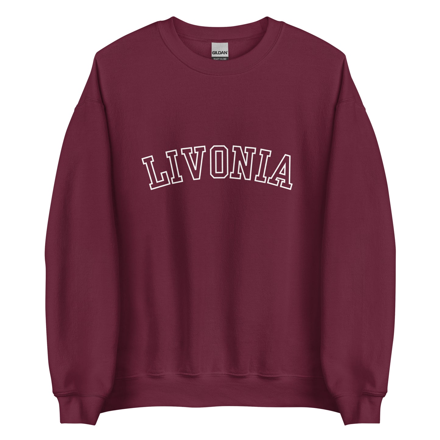 Livonia Michigan Outline Crewneck Unisex Sweatshirt