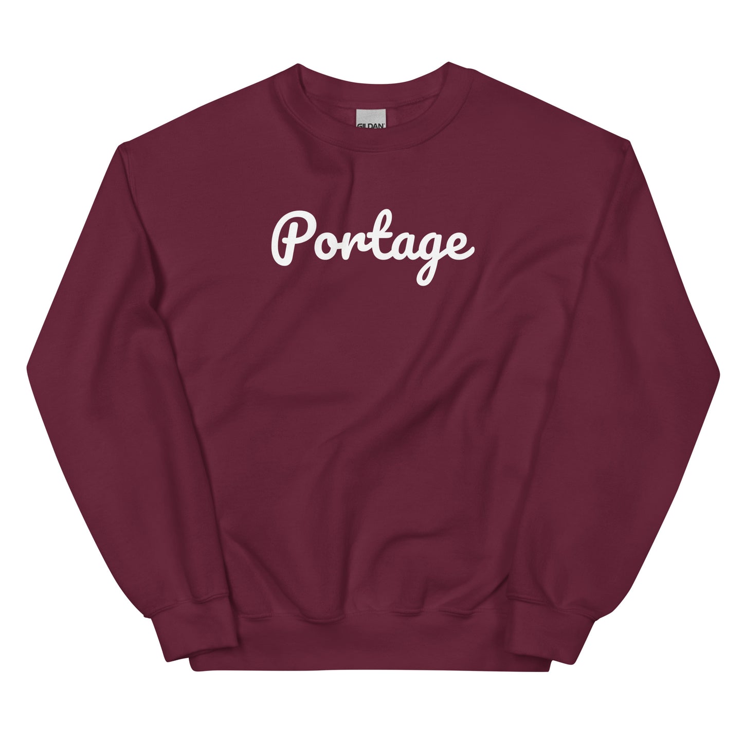 Portage Michigan Solo Script Crewneck Unisex Sweatshirt
