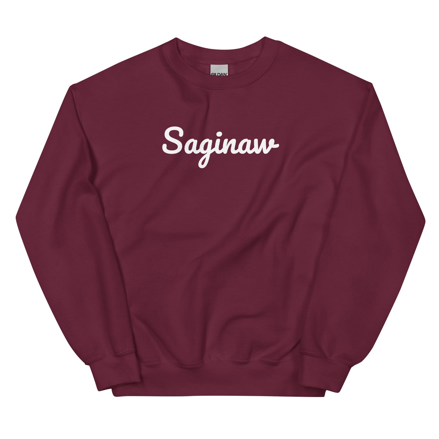 Saginaw Michigan Solo Script Crewneck Unisex Sweatshirt