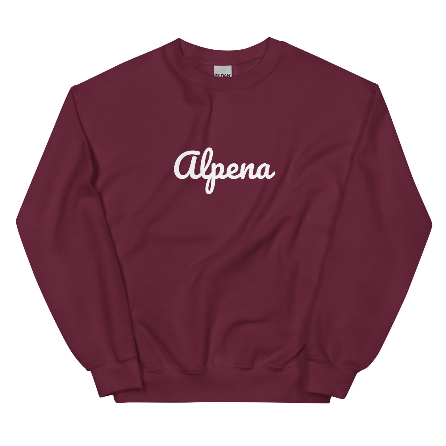 Alpena, Michigan  Solo Script Crewneck Unisex Sweatshirt