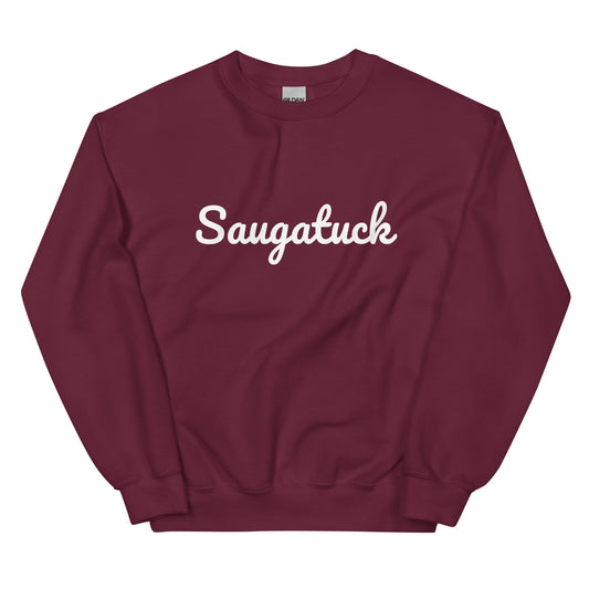 Saugatuck, Michigan Solo Script Unisex Sweatshirt