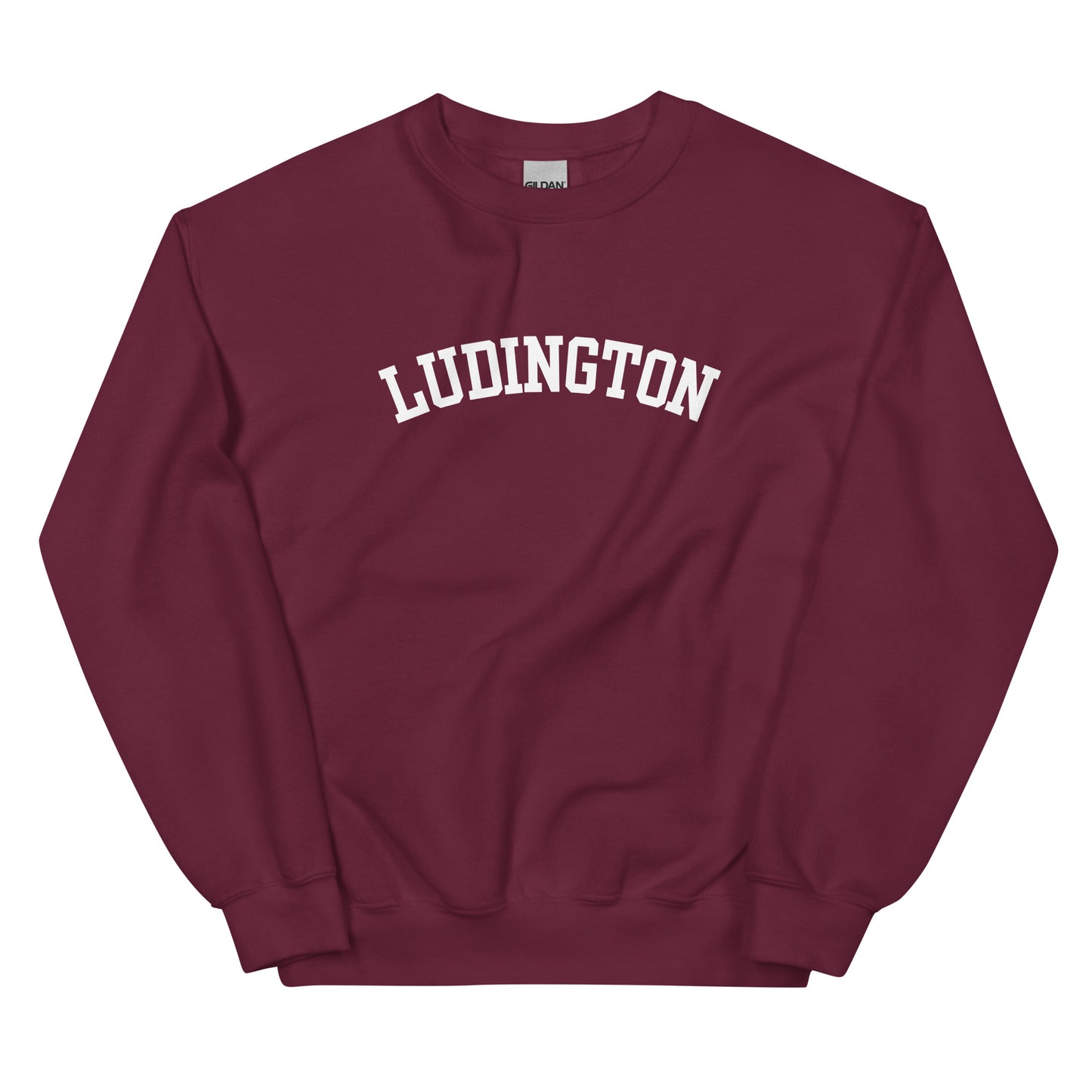 Ludington, Michigan - Block Solo Crewneck Unisex Sweatshirt