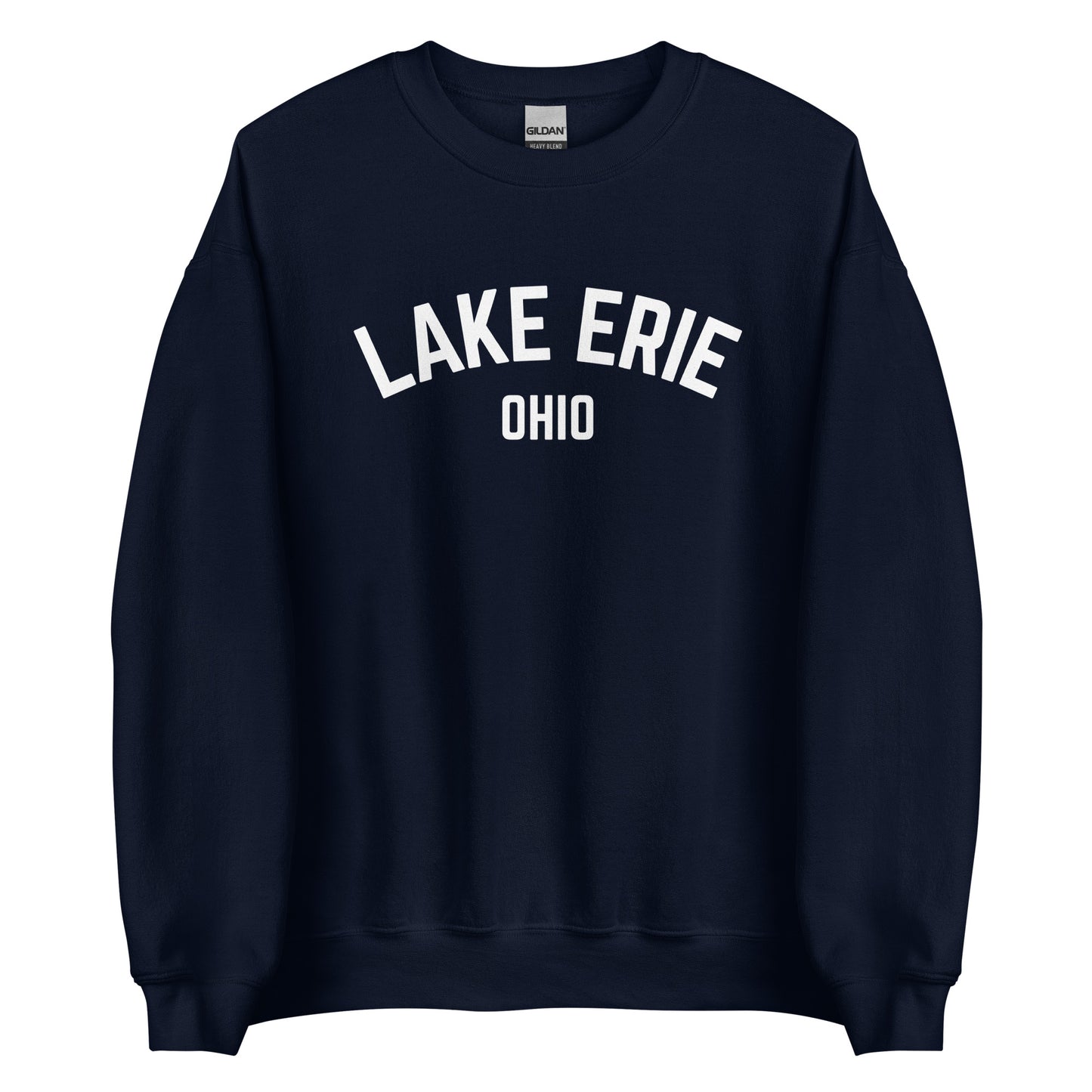 Lake Erie Ohio Curved Unisex Crewneck Sweatshirt