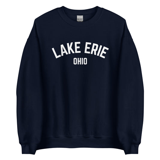 Lake Erie Ohio Curved Unisex Crewneck Sweatshirt