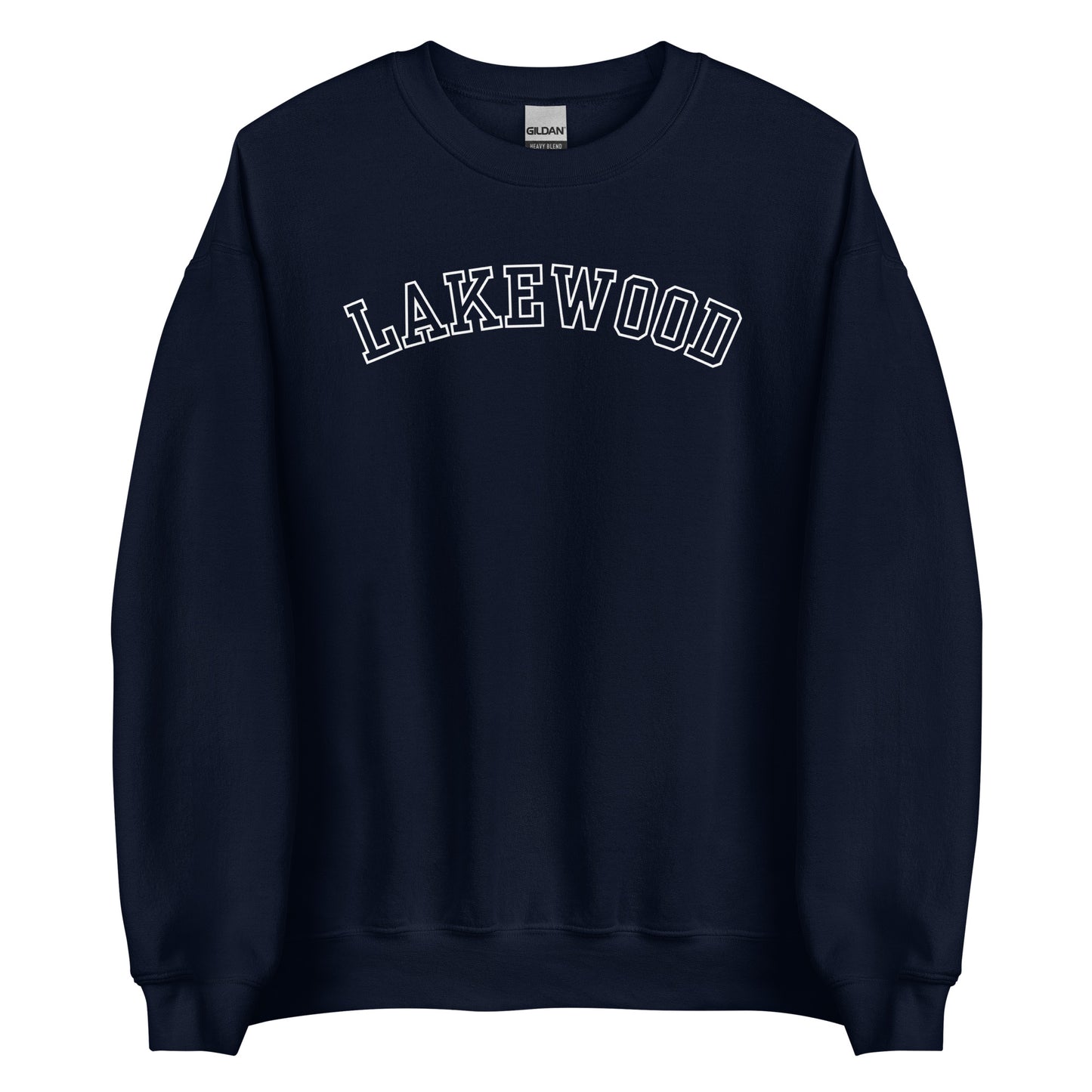 Lakewood Ohio Block Outline Crewneck Unisex Sweatshirt