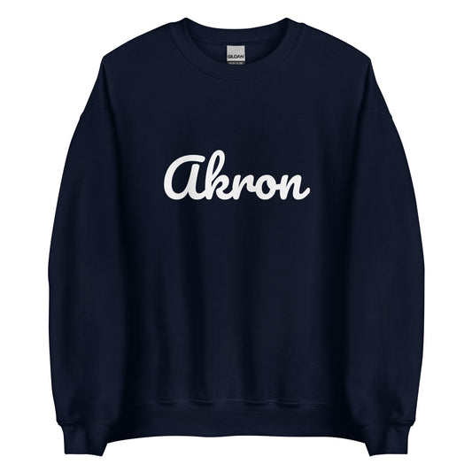 Akron Ohio Solo Script Crewneck Unisex Sweatshirt